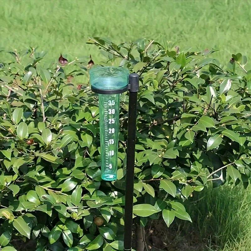 

1pc Outdoor Rain Gauge With Black Clip-On Stand Eavy Duty Polypropylene Rainfall Recorder Portable Rain Gauge Tool