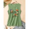2026 New spring, summer, and autumn women's round-neck design Orange Blossom and Colorful Butterflies Inspirational English Daily Commuting