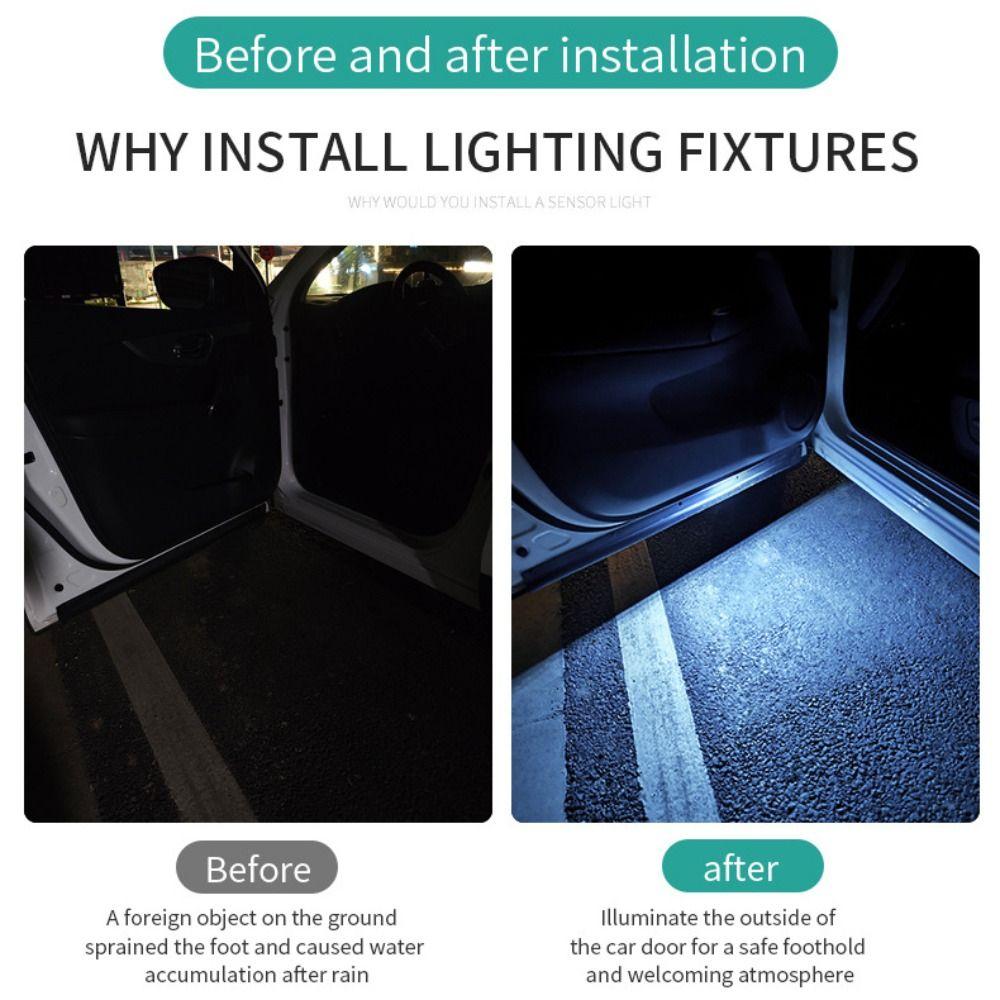 LED Colorful Flashing Interior Ambient Lighting Infrared Sensing Welcome Light Car Door Lights