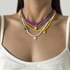 Bohemian Handmade Rice Bead Heart-shaped Necklace Collarbone Chain