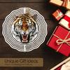 2D Metal Wind Spinner Garden Patio Decoration Charming Fierce Tiger Pattern Outdoor Wind Chime for Thanksgiving Christmas Holiday