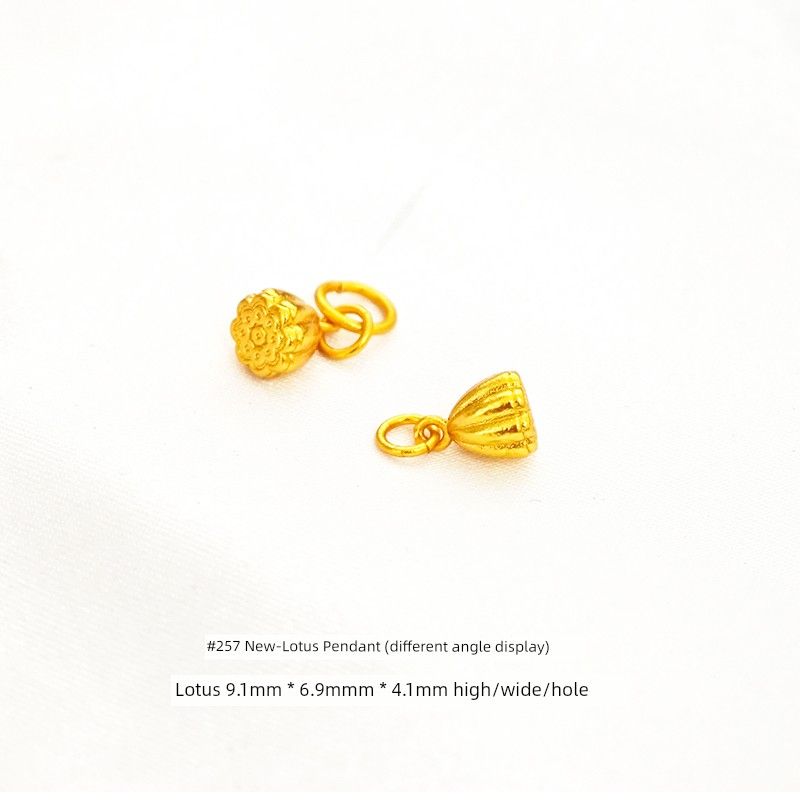 

Style Alluvial Gold Lotus Seedpod Pendant Lotus Lotus Seed Pendant Bracelet Wrist Chain DIY Accessories Two World Happy Accessories Beaded Female Lotus New