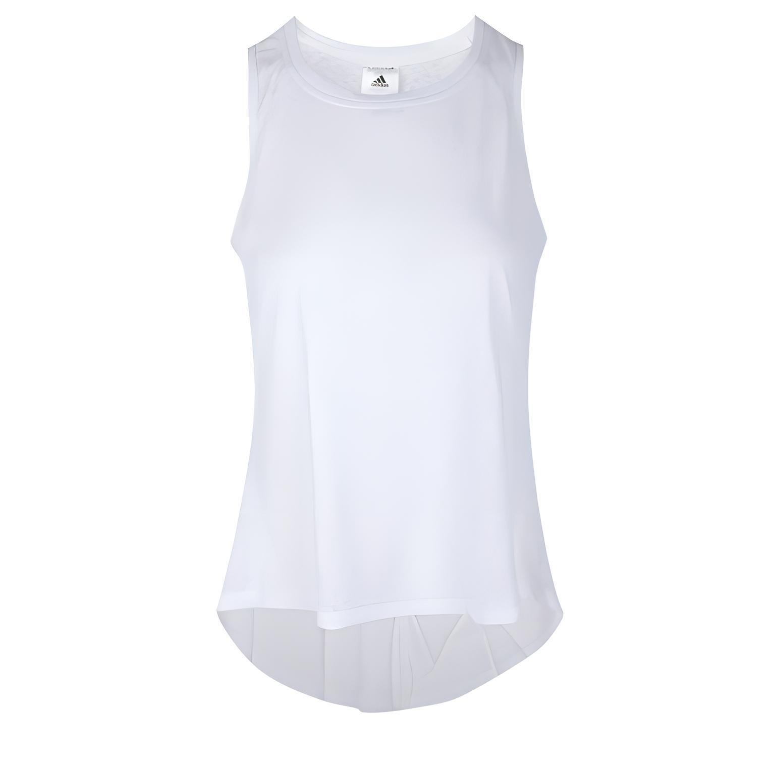 Adidas Tank Tops Women s White Crew Neck Moderate Racerback DU1314 M
