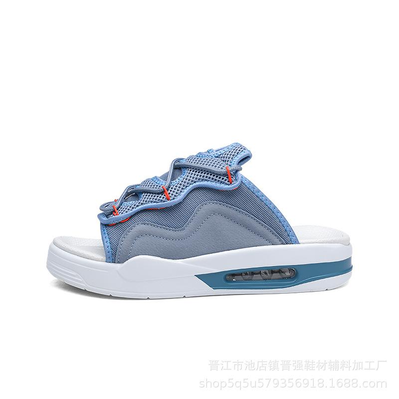 

Уличные шлепанцы на платформе большого размера, мужская обувь, летние дышащие легкие спортивные пляжные трендовые повседневные туфли 41 синий