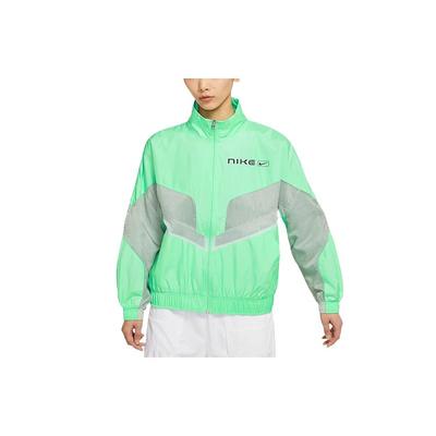 Giacca Tessuta Sportiva con Collo Alto e Design a Pannelli Capospalla Donna Verde CZ8849-342