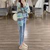 Gentle Wind Color Collision Striped Sweater Female Thin Sweater Early Fall and Winter Wear Top Sweet Pullover Tide