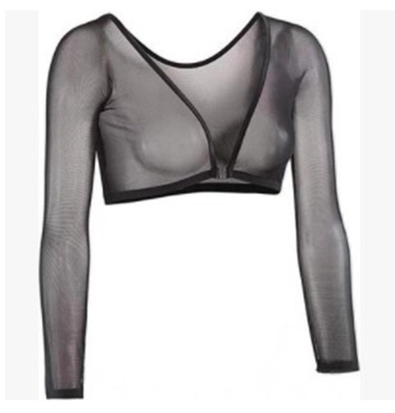 2021 Lace V-Neck See-Through Long Sleeve Crop Cardigan