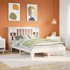 VidaXL Bed Frames Without Mattress White 140x200 Cm Solid Pine Wood, Bedroom Furniture, Slatted Base, Wooden Bed, 3308844