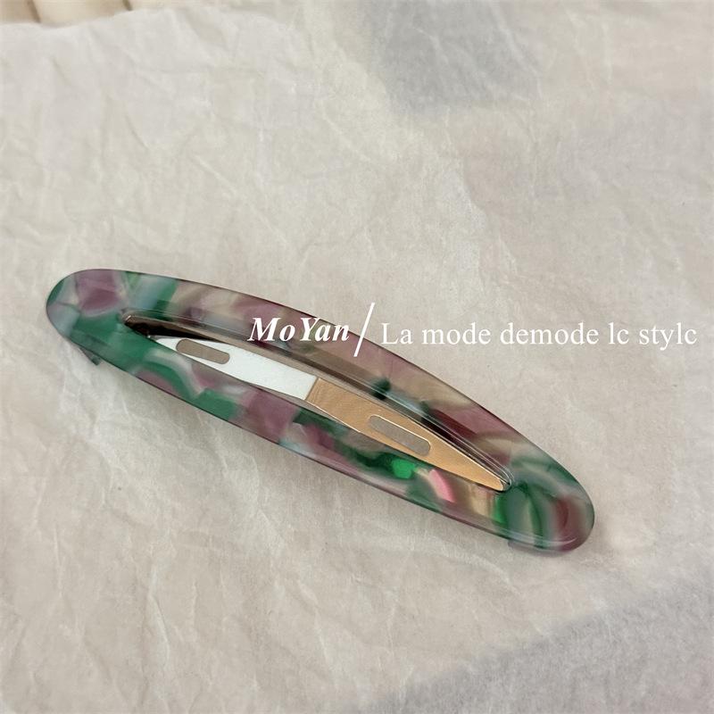 Korean Elegant Acetate Oval Snap Hair Clip