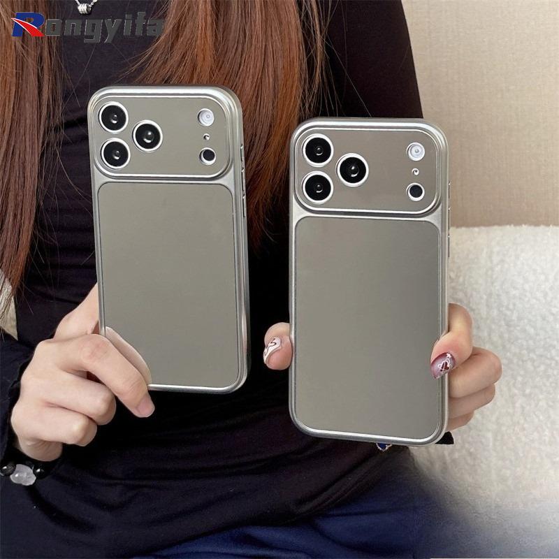 Ins Style Silver Mirror Phone Case For Samsung Galaxy A56 A55 A54 A53 A52 A52S A36 A35 A34 A33 A32 A17 A16 A15 F15 Cover