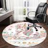 1PC Unicorn Flowers Non-Slip Floor Round carpet, Office, family, bedroom, Large Area Rug Indoor Rugs,  Durable Polyester-L0381