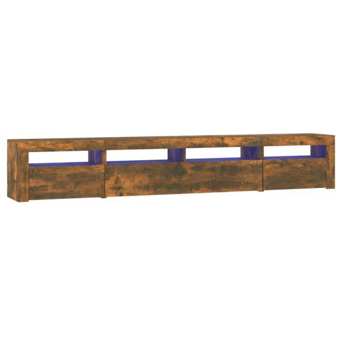 VidaXL Meuble TV avec Lumières LED Centre de Divertissement Rangement Meuble Média Meuble de Salon Salle de Séjour Maison 3152727