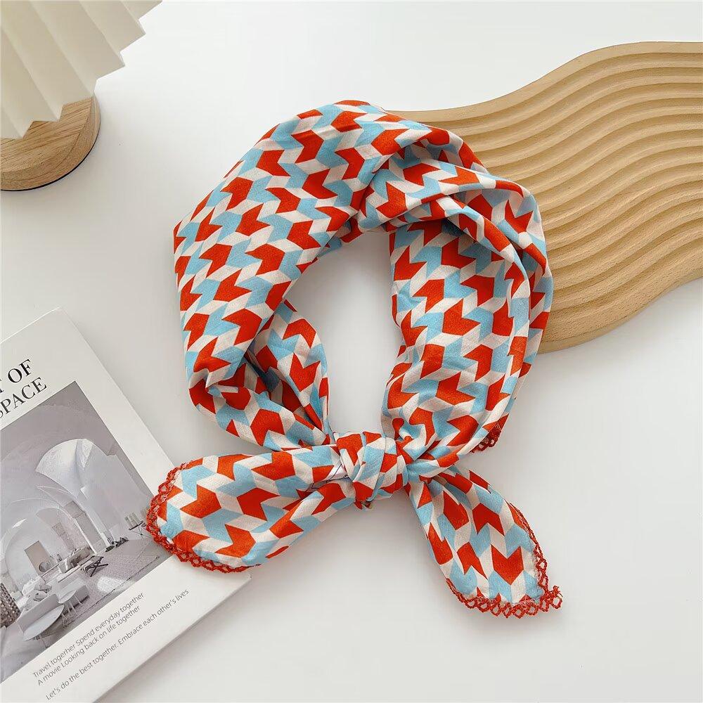 70 Baumwolle und Leinen Kleiner quadratischer Schal Seidenschal Damen Literarischer und dekorativer Schal Kleiner frischer Schal Mädchen Stirnband Kopftuch Dekorativer Seidenschal