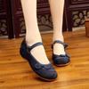 Chinese Knot Women Cotton Fabric Embroidered Ballet Flats Retro Ladies Casual Traditional Old Beijing Shoes Solid Color