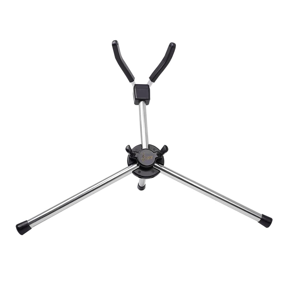 Xtahdge Foldable Saxophone Stand Portable Alto Saxophone Metal Floor Stand Holder Aluminum Alloy with Carrying Bag