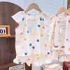 New Summer Sleeveless Set Thin Baby Girls Breathable Air-Conditioned Clothes Fashion Casual Pajamas Summer Style