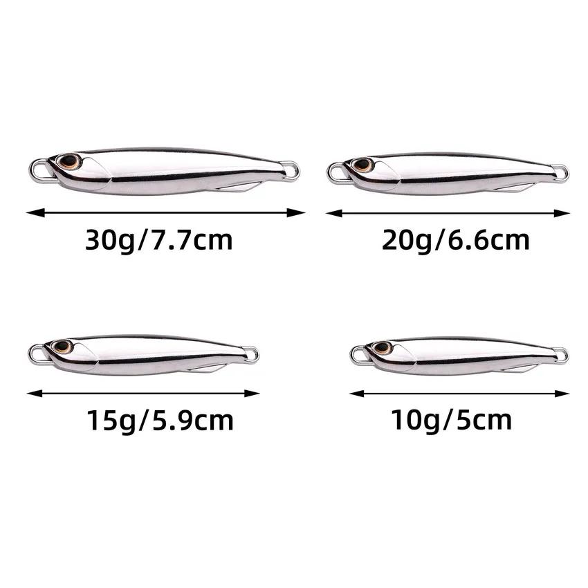 5 Pieces Metal Silver-Plated Fishing Lures (10g,15g,20g) - Sea Fishing Bait, Saltwater Bass Tackle