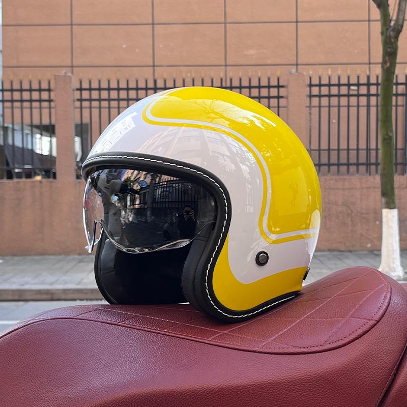 

2024 NEW motorcycle helmet for men and women 3C certification 3/4 helmet retro half helmet motorcycle commuting for all seasons XXL