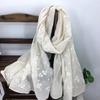 Retro Foulard Hijab Elegant Shawls Wraps Literary Female Headscarf  Spring Summer Autumn for Women