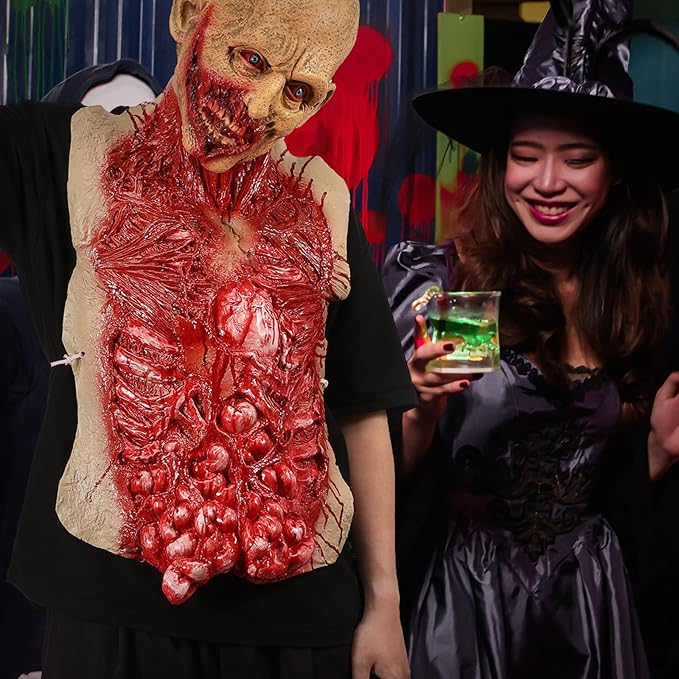Zombie Mask Belly, Halloween Scary Props