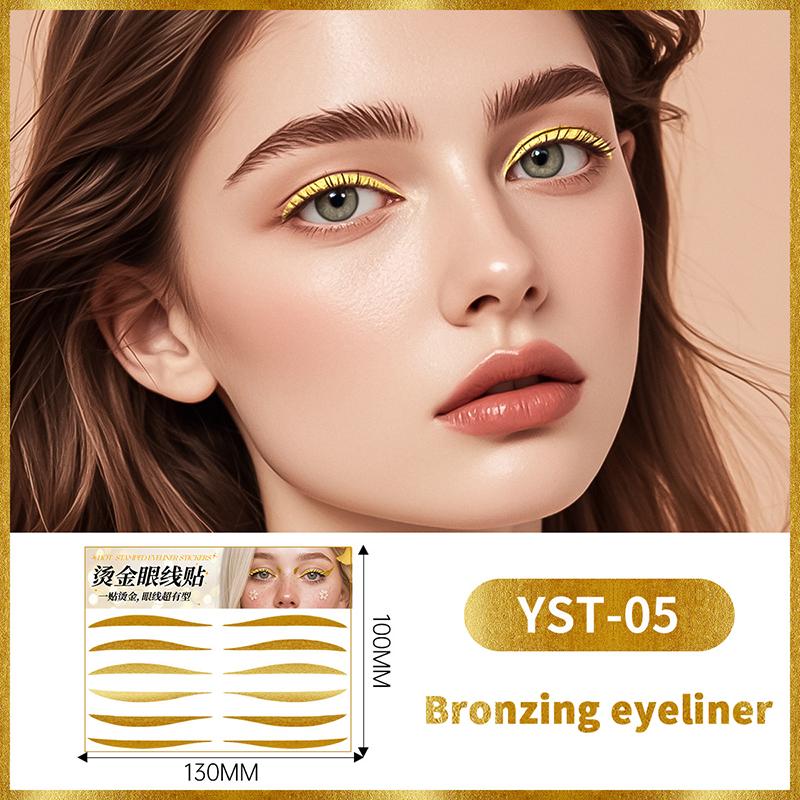 Glitzer Aufkleber Gesicht Eyeliner Tattoo Flash Gold Temporäre Tattoos Wasserdichte Make-up Abziehbilder Für Mädchen Party Musikfestival