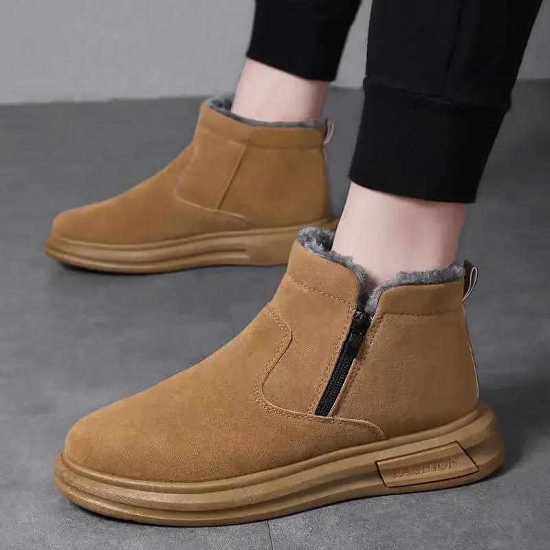 Fashion Warm Man Shoes Platform Winter With Fur Boots for Men Offer Hot Selling New Cheap Size 45 44 Low Price High Quality Comfortable