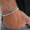 4 Pcs Set Retro Sliver Color Stainless Steel Chain Bracelet for Men Women Couple Simple Personality Jewelry Accessories Gifts