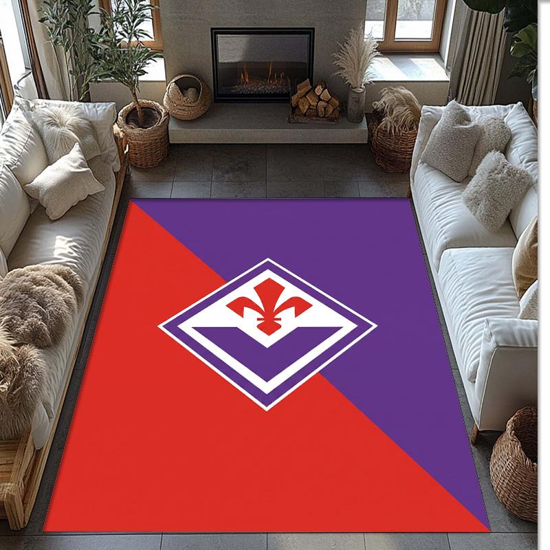 Fiorentina FC Soccer Football Pattern Soft Area Rug Non Slip Indoor Floor Carpet Sports Decor Mat for Bedroom