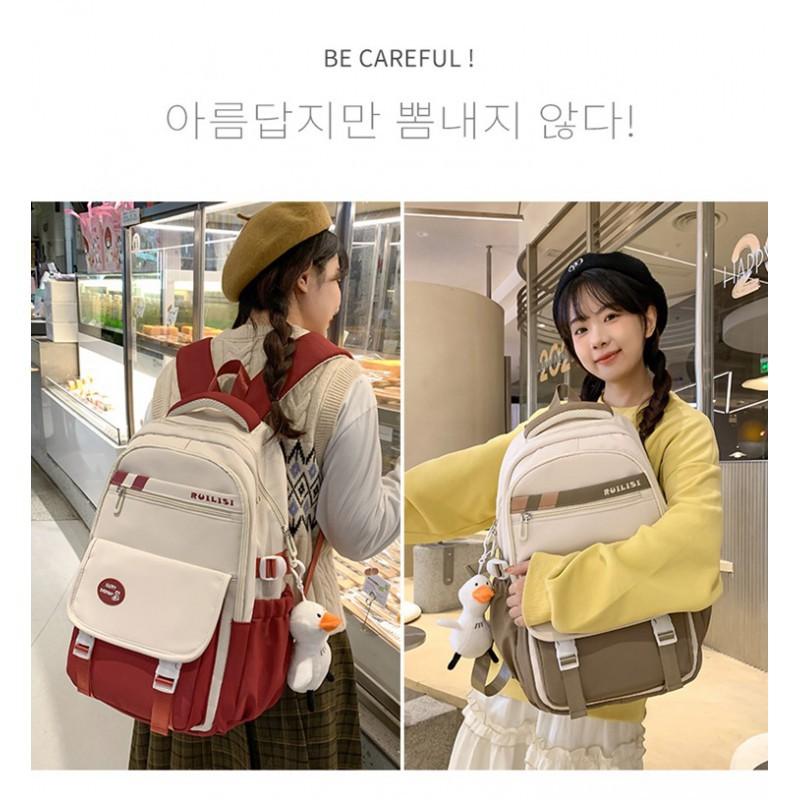 Large-capacity Leisure College Students Backpack Junior High School Schoolbag Middle Ins Style Female