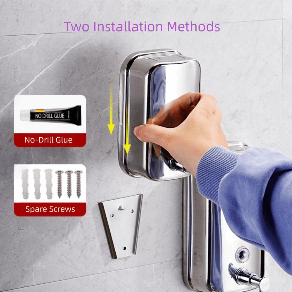 Stainless Steel Bathroom Shampoo Dispenser 500/800/1000ml Shower Gel Storage Bottle  Kitchen