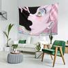 Abstract Anime Face Tapestry  Dreamy Psychedelic Design Kawaii Art Wall Hanging for Bedroom or Dorm Decor