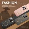 Plating Fiber Texture Magnetic Case for Xiaomi Mi 15 Ultra 14T Poco X7 M7 Pro F7 Lens Camera Protector for Magsafe Phone Cover