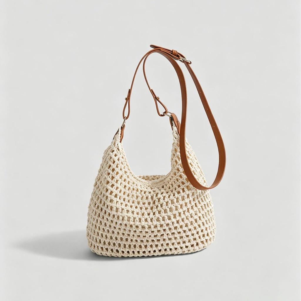 2026 Fashionable Seaside Resort Women's Large Capacity Straw Woven Crossbody Tote Bag