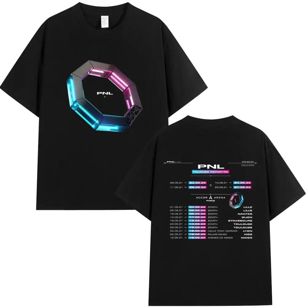 PNL Album Cantante Rap Francese Modello Stampato T-shirt Le Monde Chico T-shirt Estiva Hip Hop Moda Casual Street Wear Unisex