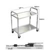 Stainless Steel Mobile Dining Cart – Three-Tier Restaurant and Hotel Dish Collection and Beverage Trolley.