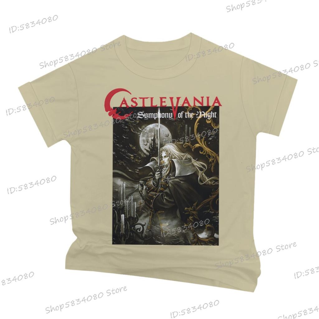 CASTLEVANIA Vintage T Shirts Symphony of The Night New TShirt for Unisex Women Anime Pattern Printed Shirt Unisexs Street Cool Tops