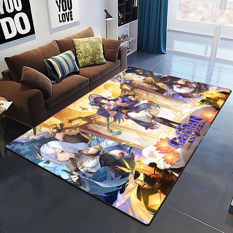 Genshin Impact Custom Carpet Home Decoration Rugs for Bedroom Yoga Mat Soft  Carpets for Living Room Soft Area Cushion