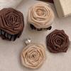 Hairpin Dry Rose Flower Decor Hair Clip with Imitation Pearls Half-Tie Hair Side-swept Hair Claw Vintage Style Hair Accessory