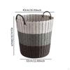 Bathroom Woven Laundry Basket Craft PP Washing Bin with Handles for Living Room
