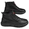 High-top Shoes Winter New Velvet Thickened Warm Cotton Shoes Black Leather Shoes Casual Martin Tide Shoes