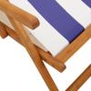 Folding Beach Chair Blue & White Solid Eucalyptus Wood and Fabric