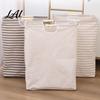 Cotton And Linen Laundry Organizer Basket with Wooden Handles Large Space Saving Bag Basket Storage Foldable for Families Collapsible Hamper