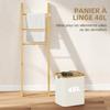 Bamboo Towel Rack with Laundry Basket, Ladder Rack, 43 x 35 x 133 cm, Cream