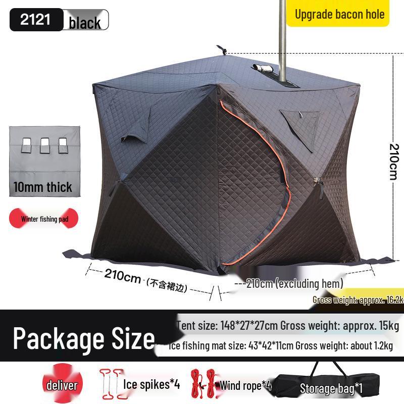 Pentagonal Winter Outdoor Sauna Tent: Portable Steam & Sweat Box for Ice Fishing and Medicinal Bath.