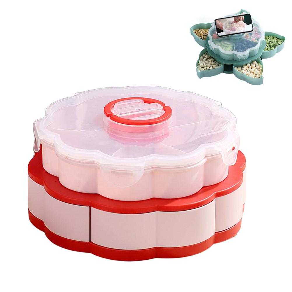 Double Layer Plate Dried Rotating And Plate Design Dessert Housekeeping & Organizers Thin Closet Organizer красный