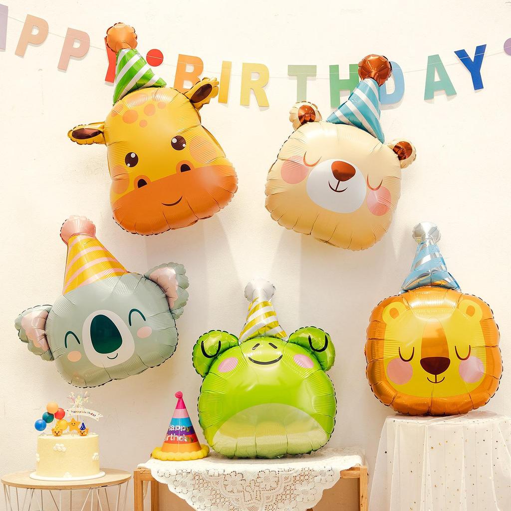 Children's Day Animal Balloon Hat First Birthday Photo Props & Background Decoration