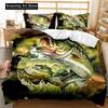 3D Print Fashion Big Pike Fishing Hunting Bedding Set Boys Girls Twin Queen Full Size Duvet Cover Pillowcase Bed Adult Bedroom