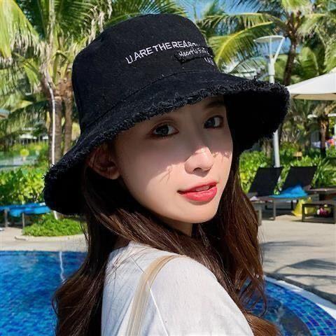 

Hat female Korean version summer bucket hat casual fashion rough edge old sun hat UV protection sun hat One size