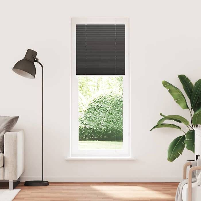 VidaXL Store Plissé Noir 80x200 Cm Largeur Du Tissu 79,4 Cm Polyester, Window Pleated Blind, Accordion Blind, Blind 4015156