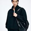 TNGT Oversized Fleece Quarter Zip Sweatshirt - Black
